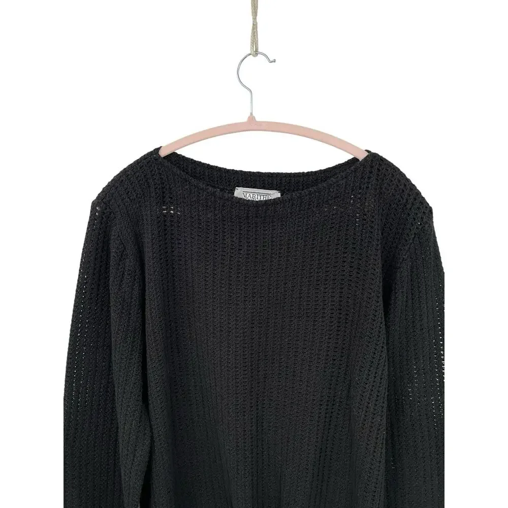 Vintage Marithe Francois Girbaud Sweater Black Cotton Size Medium